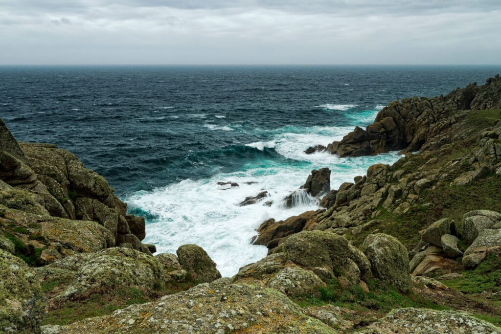 Coastal shoreline during a nor'easter