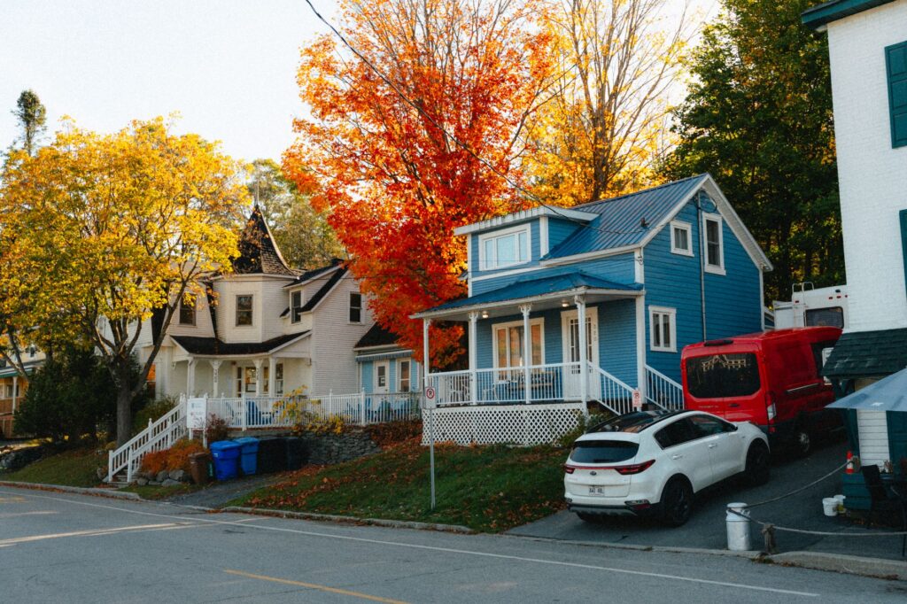 Red maple turning crimson in early October